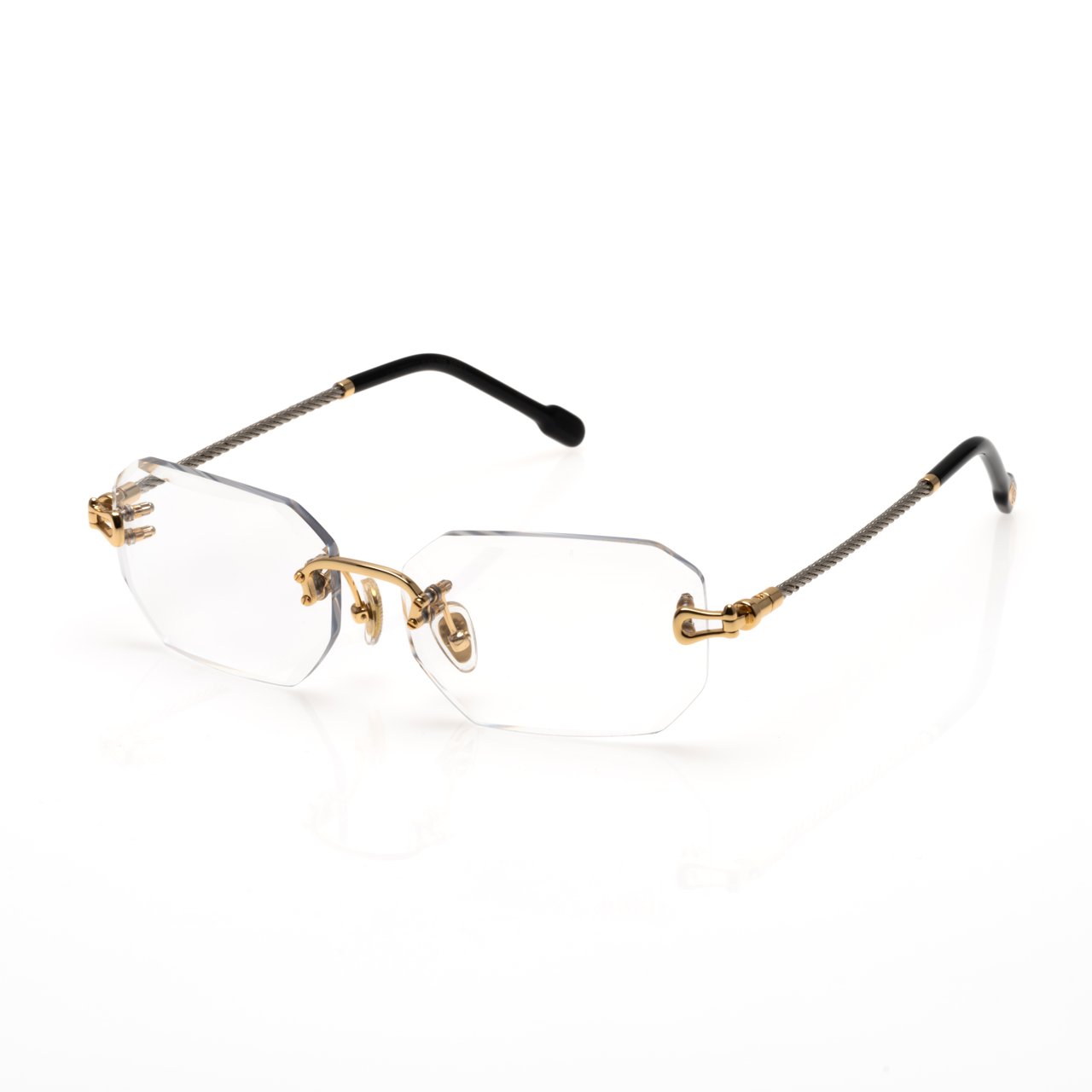 Lunettes Rectangle — Métal Argenté & Verres Transparents