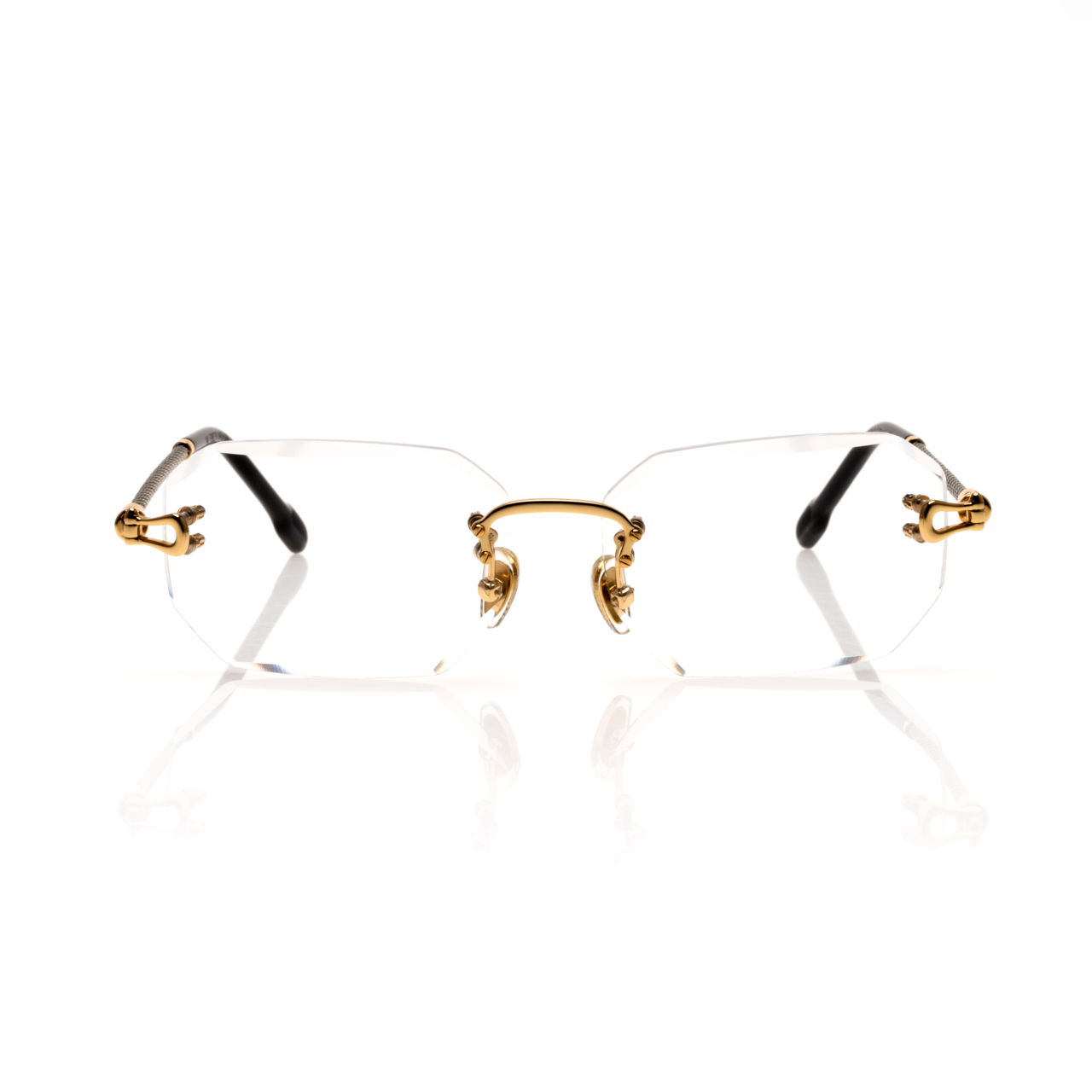 Lunettes Rectangle — Métal Argenté & Verres Transparents