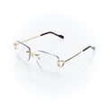 Lunettes Rectangle — Métal Doré & Embouts Écaille