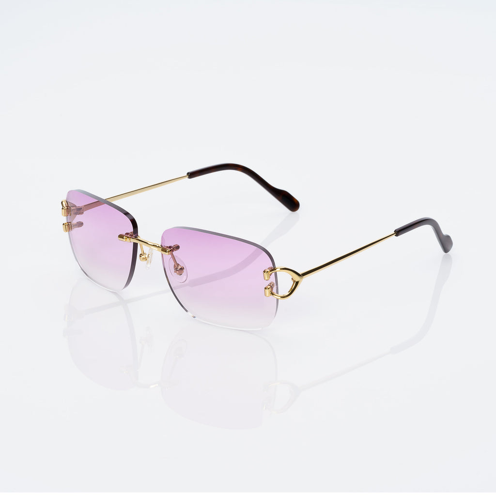 Lunettes Rectangle — Métal Doré & Embouts Écaille