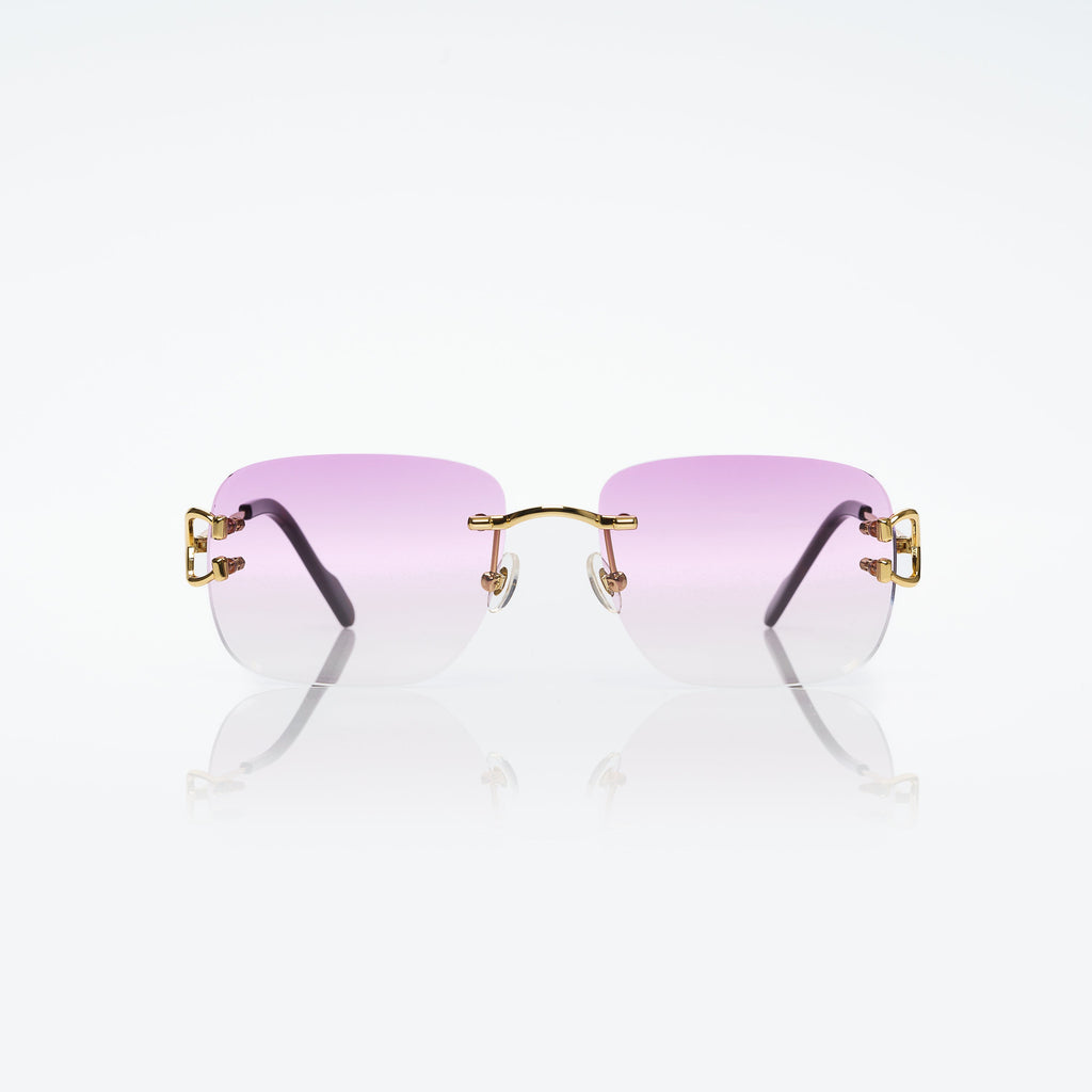 Lunettes Rectangle — Métal Doré & Embouts Écaille