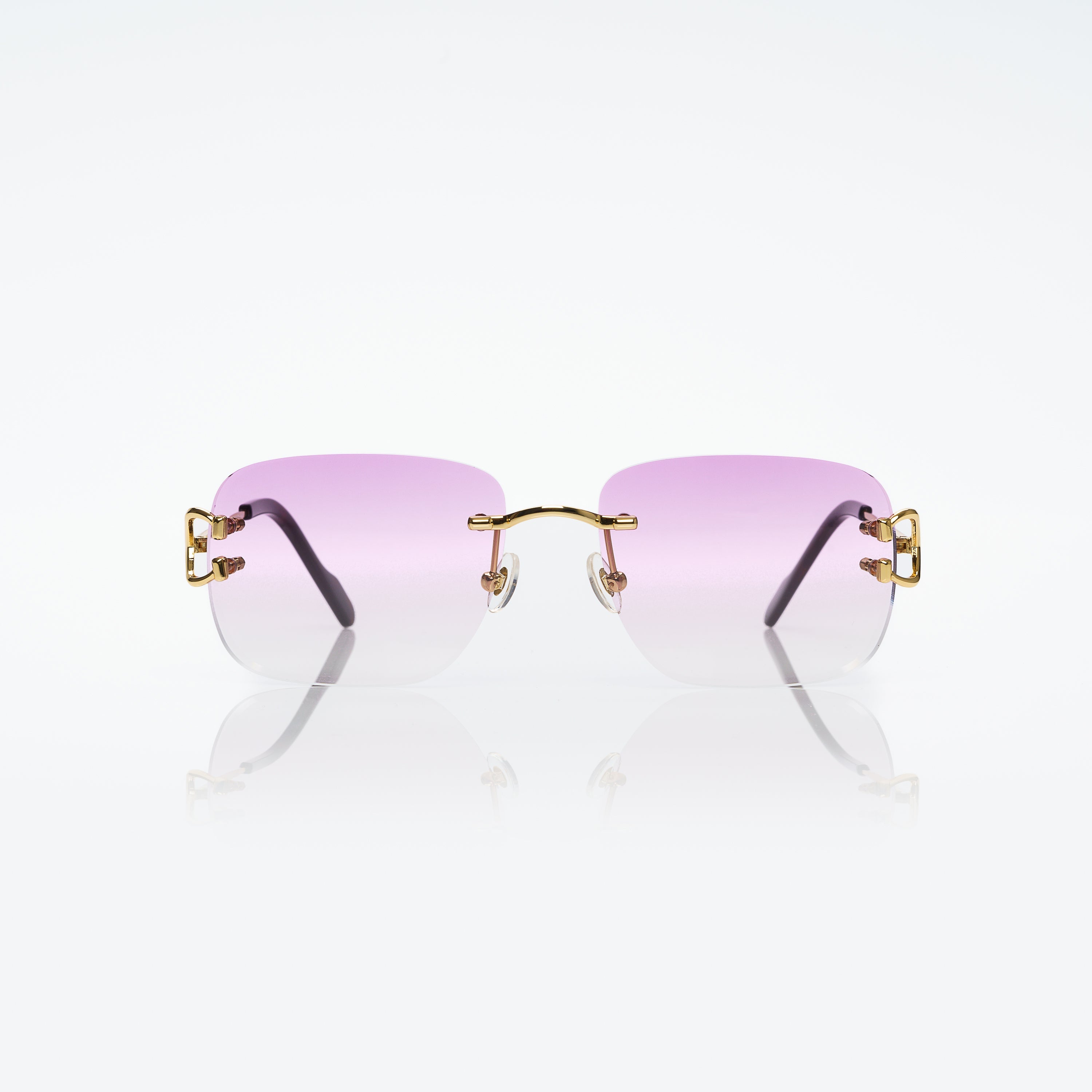 Lunettes Rectangle — Métal Doré & Embouts Écaille
