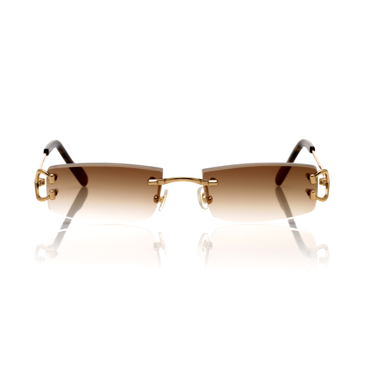 Lunettes Rectangle — Métal Doré Fin & Écaille
