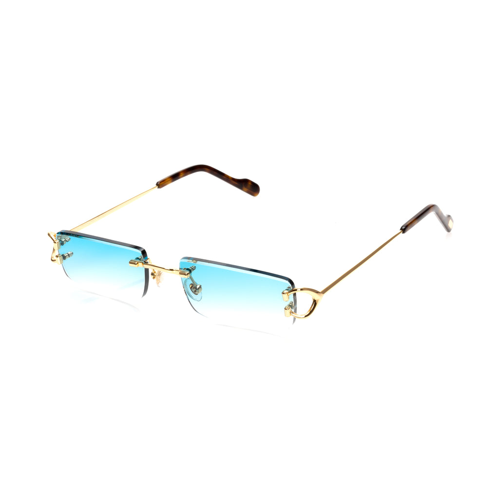Lunettes Rectangle — Métal Doré Fin & Écaille
