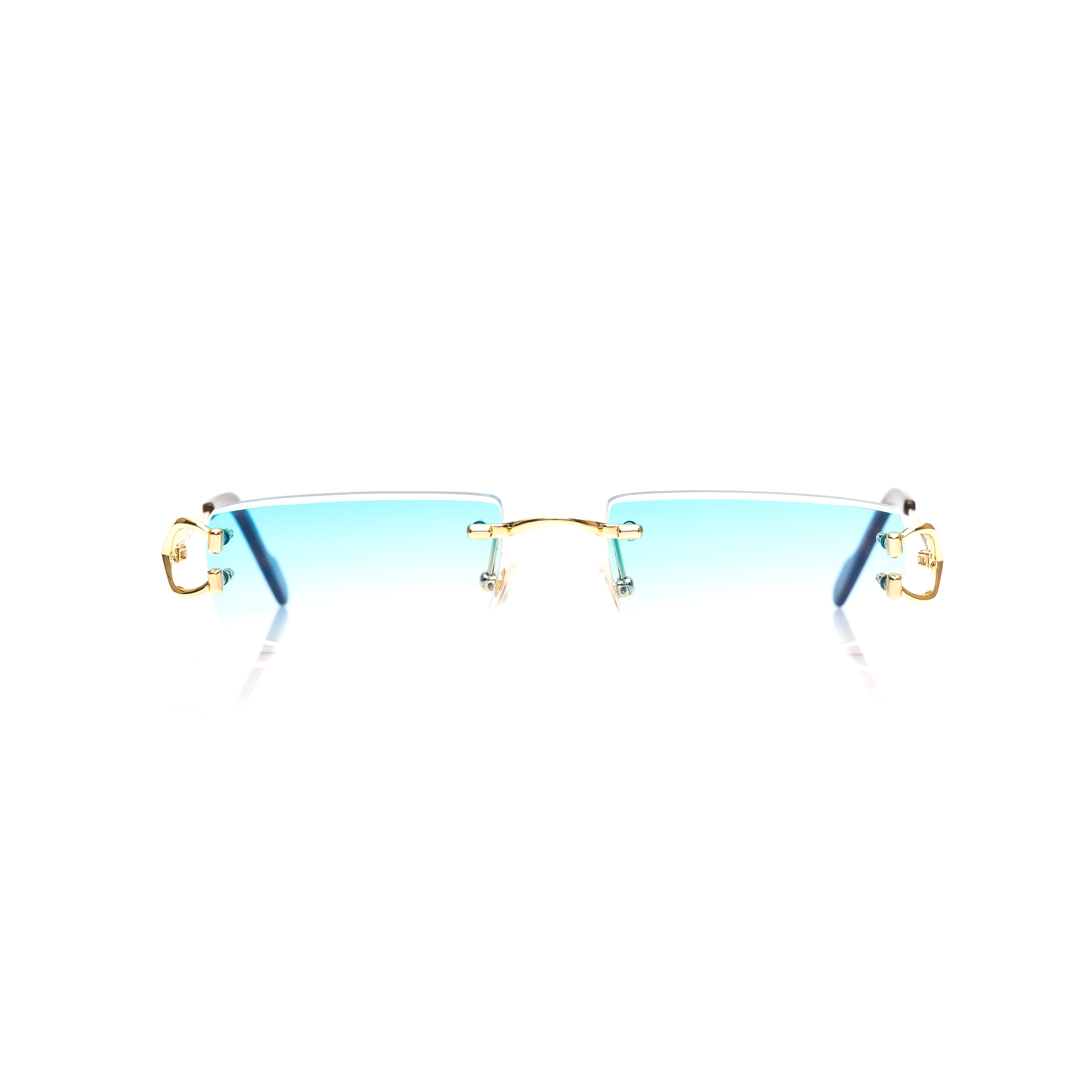 Lunettes Rectangle — Métal Doré Fin & Écaille