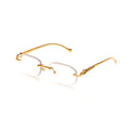 Lunettes Rectangle — Métal Doré Guépard & Verres Clairs