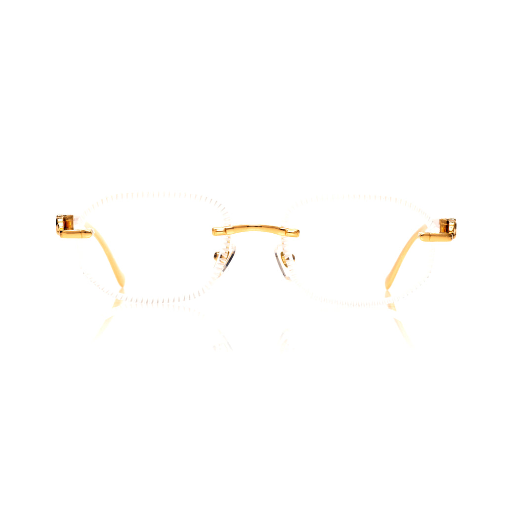 Lunettes Rectangle — Métal Doré Guépard & Verres Clairs