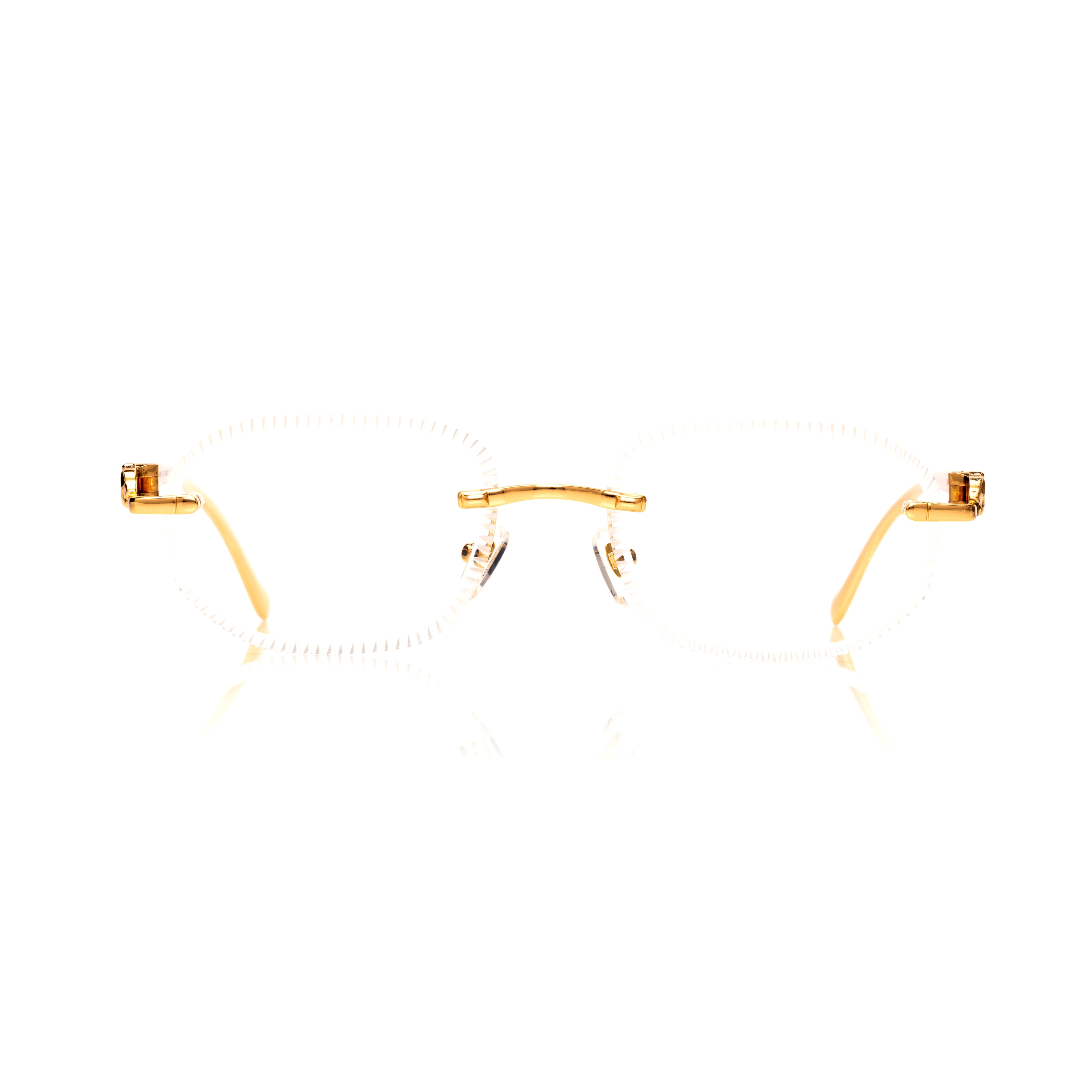 Lunettes Rectangle — Métal Doré Guépard & Verres Clairs