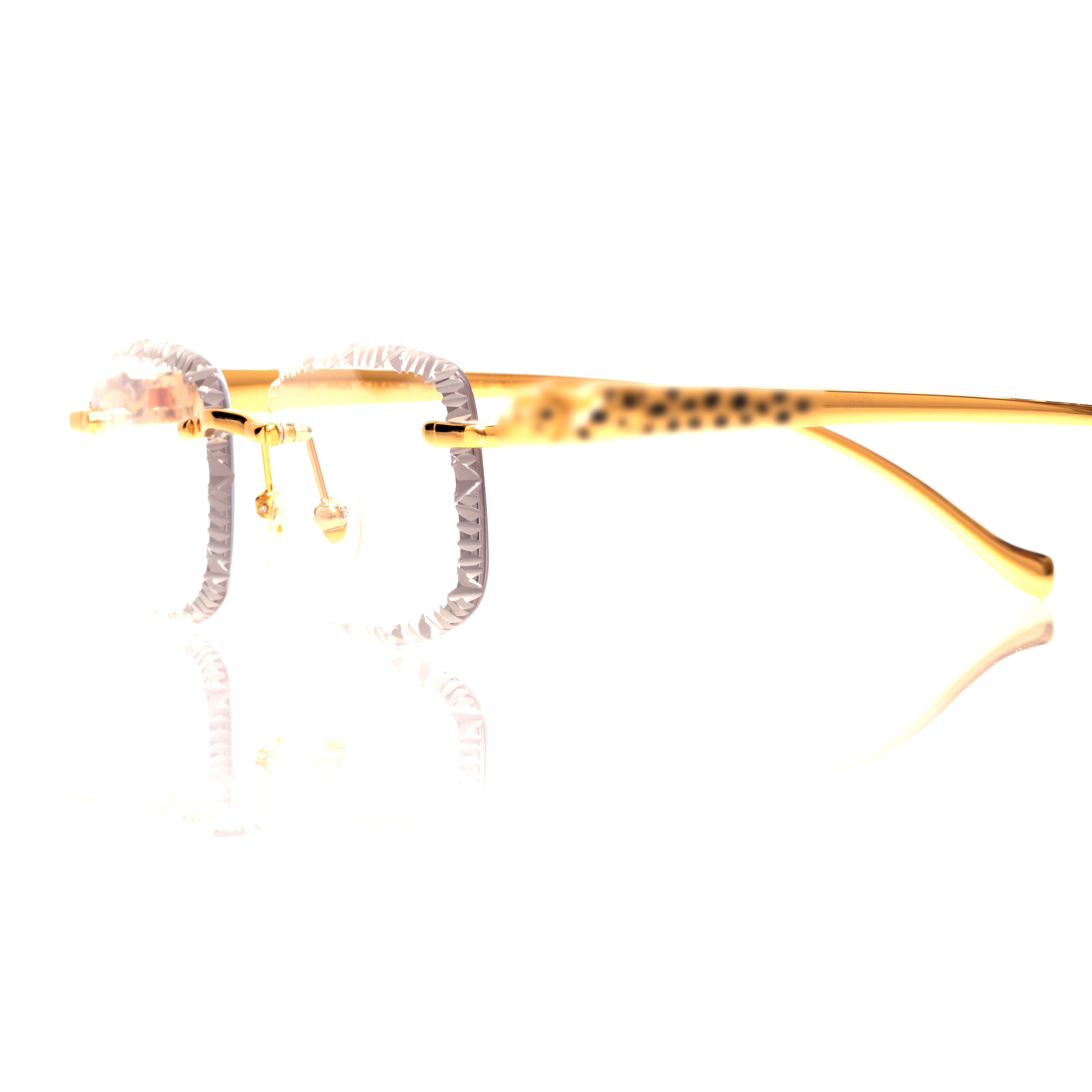 Lunettes Rectangle — Métal Doré Guépard & Verres Clairs