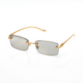 Lunettes Rectangle — Métal Doré Poli