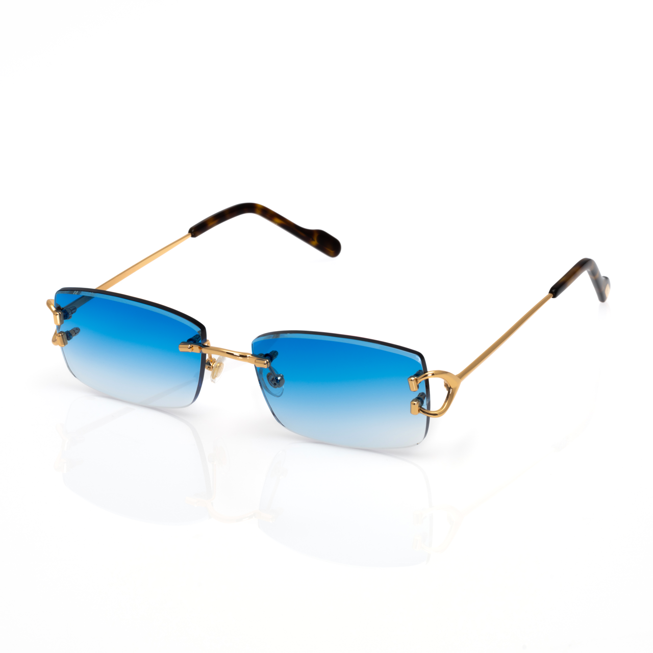 Lunettes Rectangle — Métal Doré & Verres Fumés Clairs