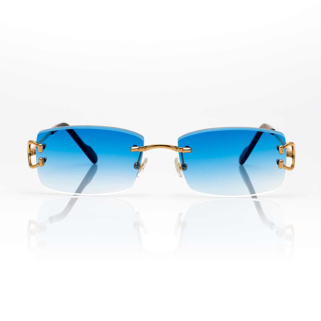 Lunettes Rectangle — Métal Doré & Verres Fumés Clairs