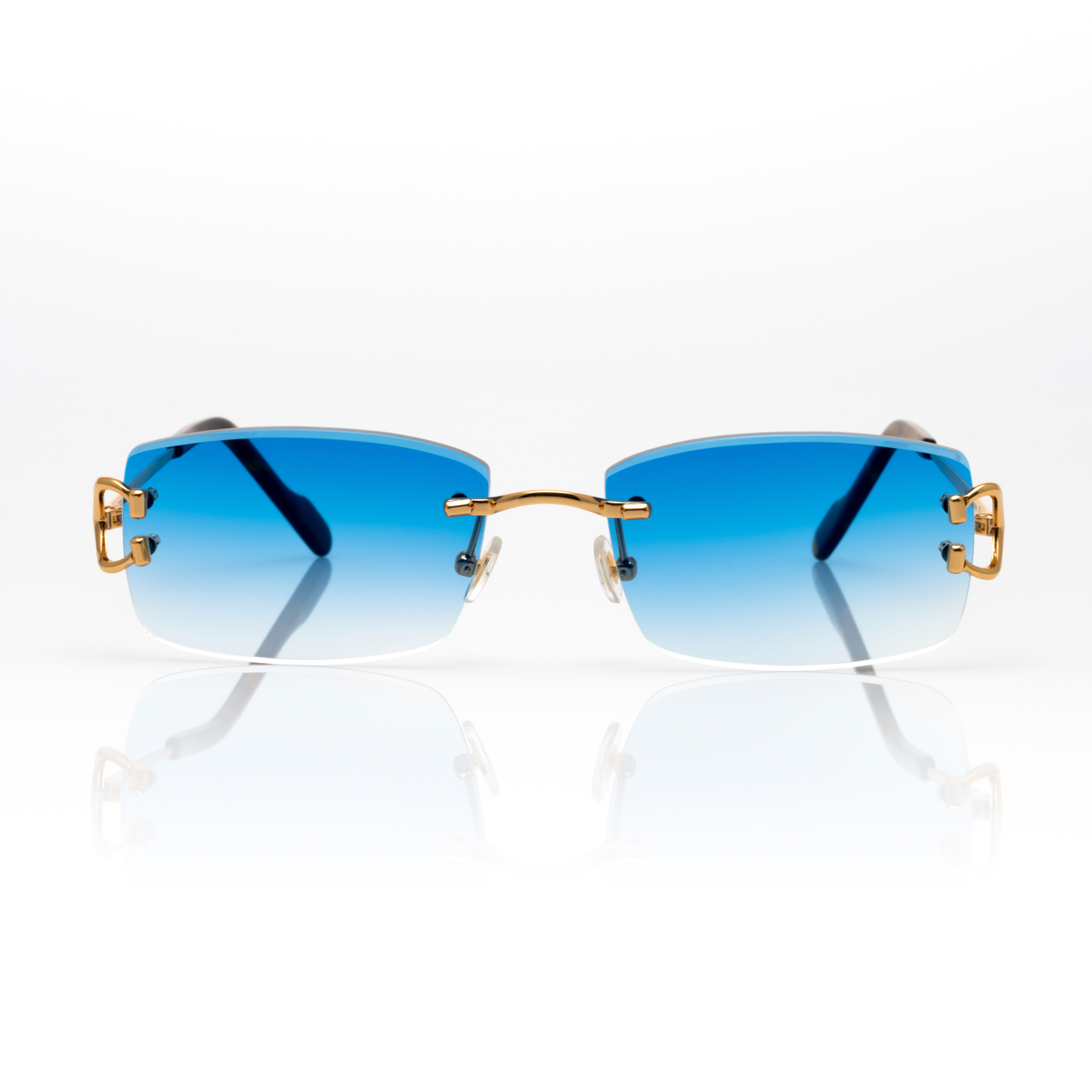 Lunettes Rectangle — Métal Doré & Verres Fumés Clairs
