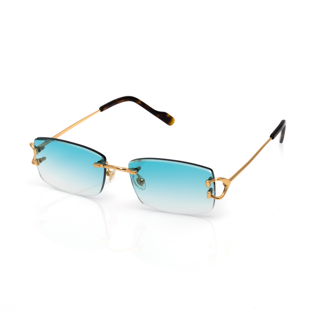 Lunettes Rectangle — Métal Doré & Verres Fumés Clairs