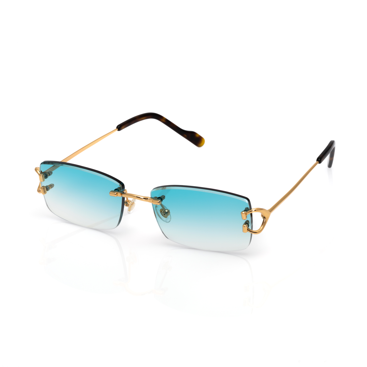 Lunettes Rectangle — Métal Doré & Verres Fumés Clairs