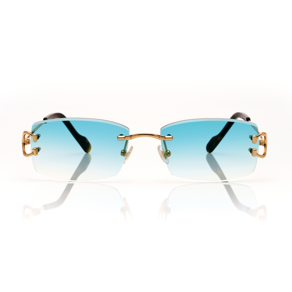 Lunettes Rectangle — Métal Doré & Verres Fumés Clairs