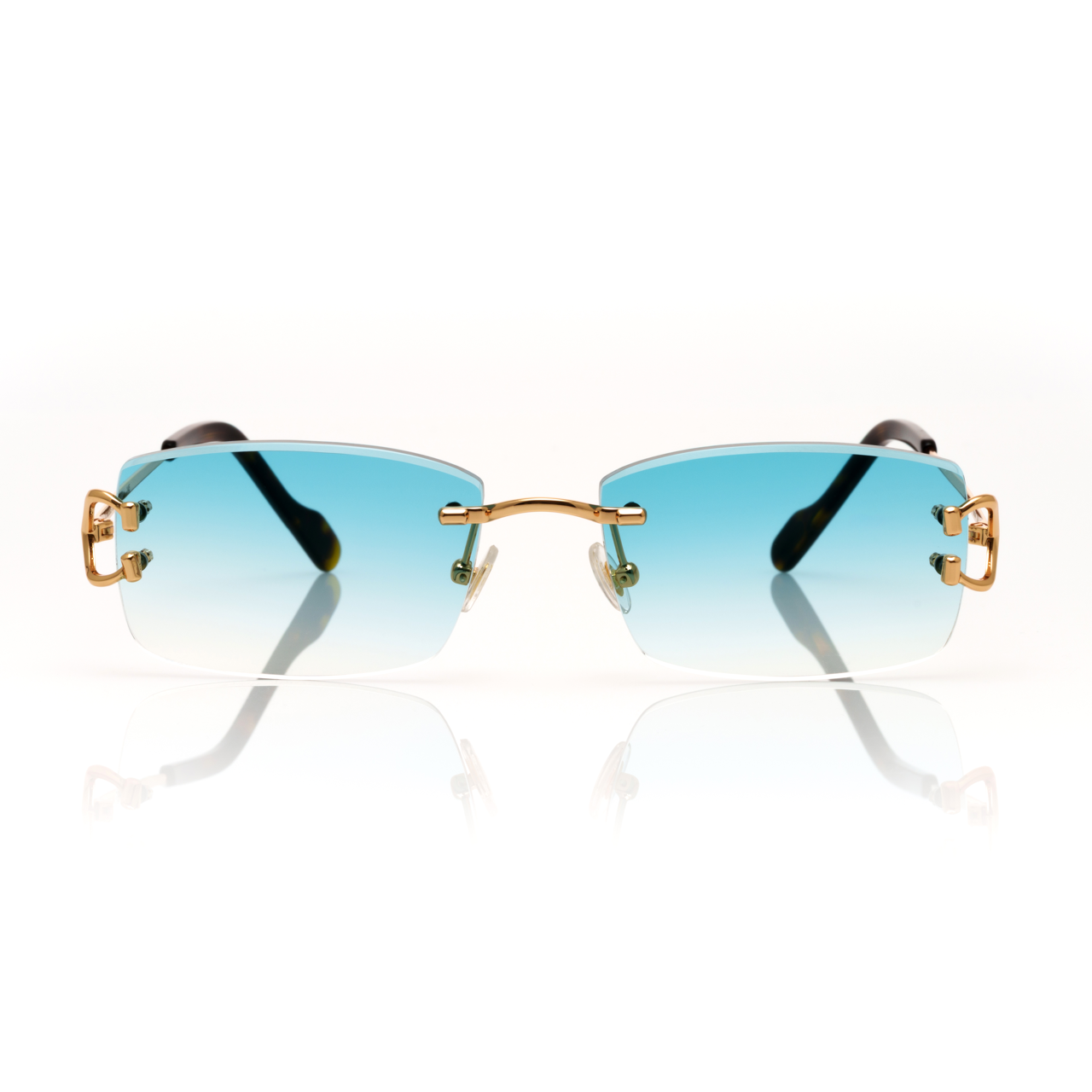 Lunettes Rectangle — Métal Doré & Verres Fumés Clairs