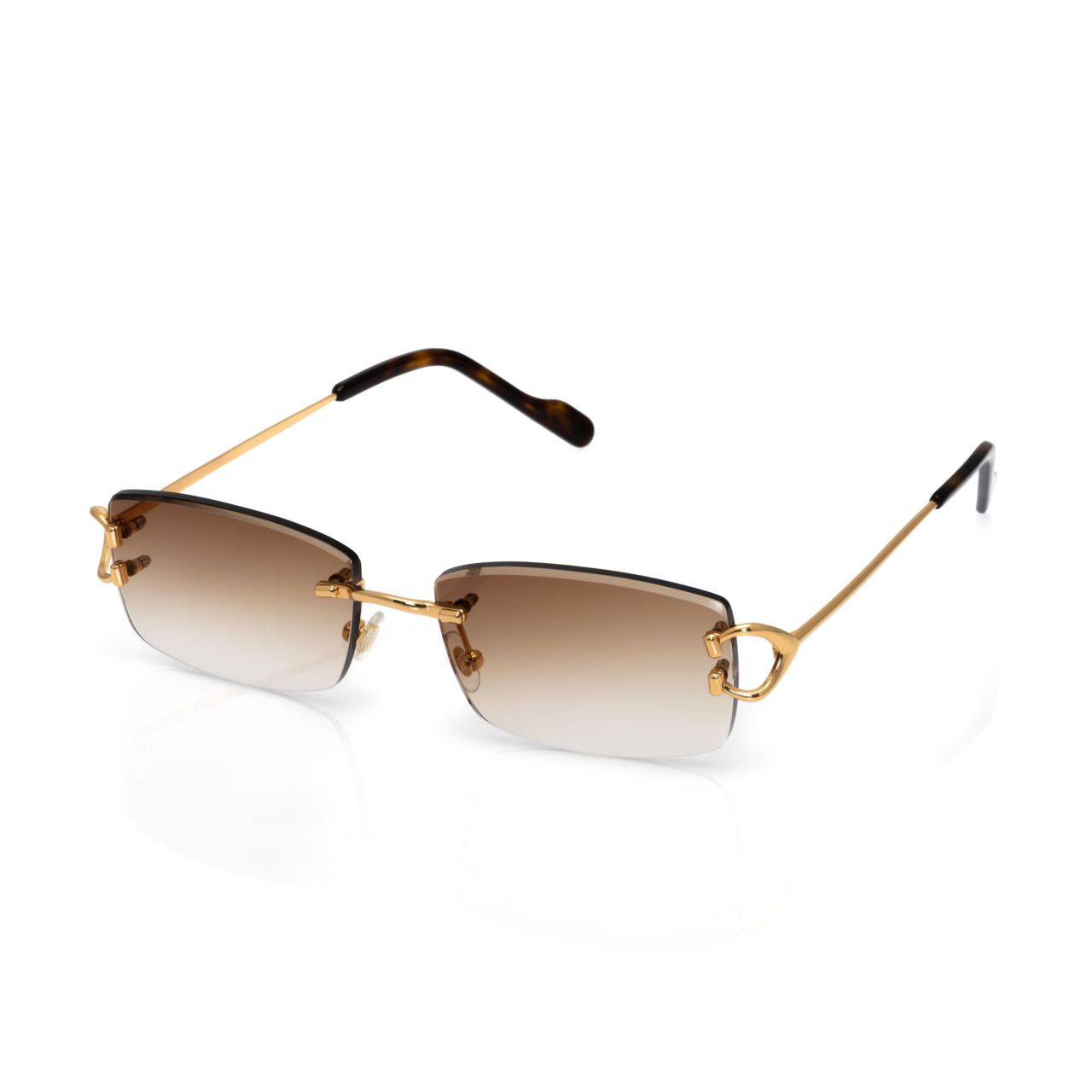 Lunettes Rectangle — Métal Doré & Verres Fumés Clairs
