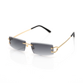 Lunettes Rectangle — Métal Doré & Verres Gris Fumé · II
