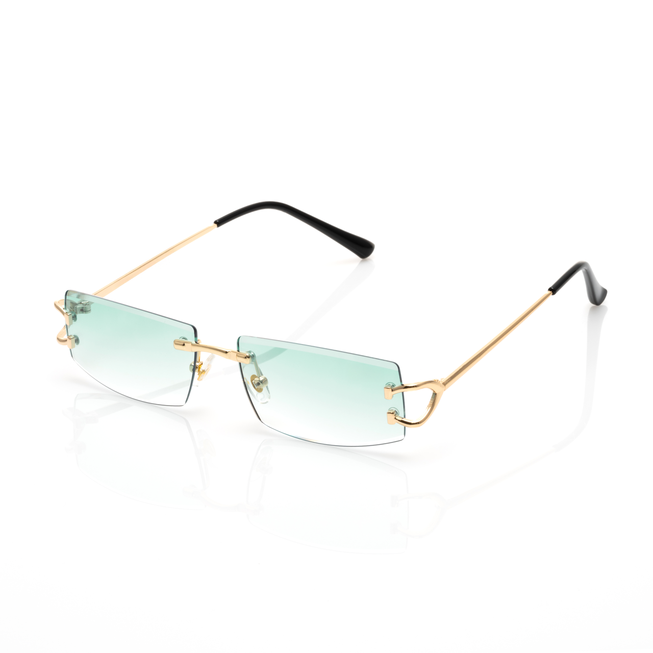 Lunettes Rectangle — Métal Doré & Verres Gris Fumé · II