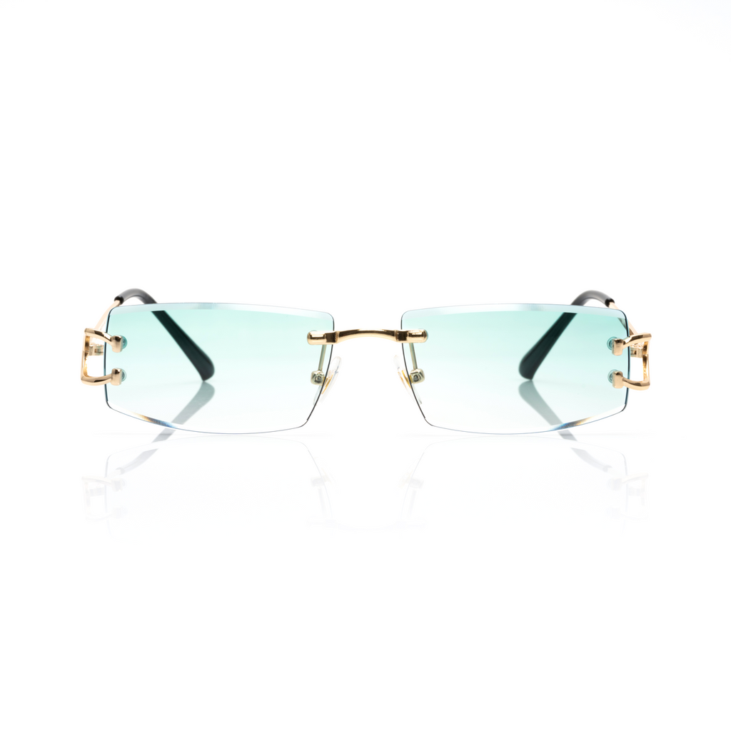 Lunettes Rectangle — Métal Doré & Verres Gris Fumé · II