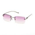 Lunettes Rectangle — Métal Gris Fumé & Verres Lilas