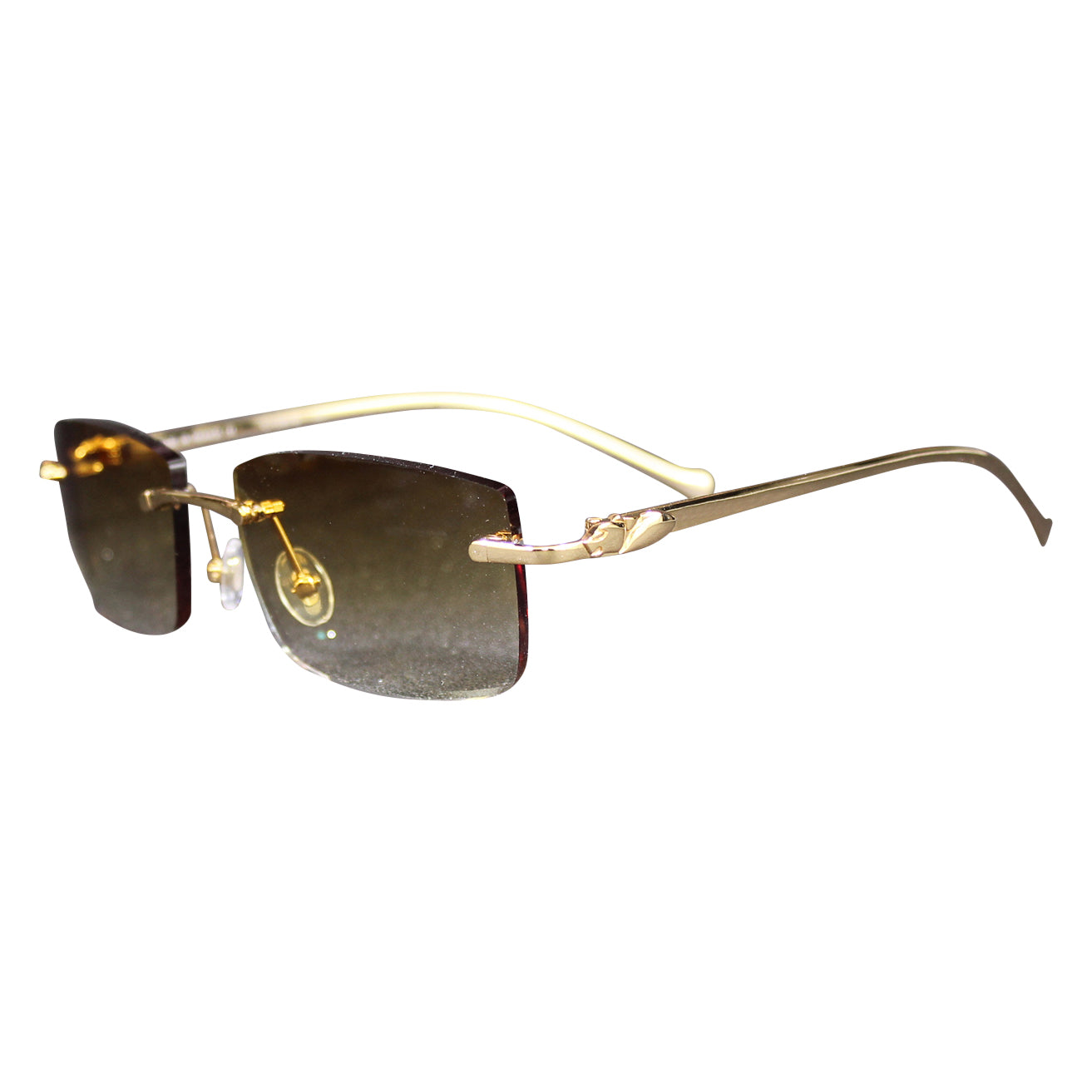 Lunettes Rectangle — Métal Gris Fumé & Verres Lilas