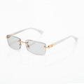 Lunettes Rectangle Sans Cerclage — Doré & Branches Blanches