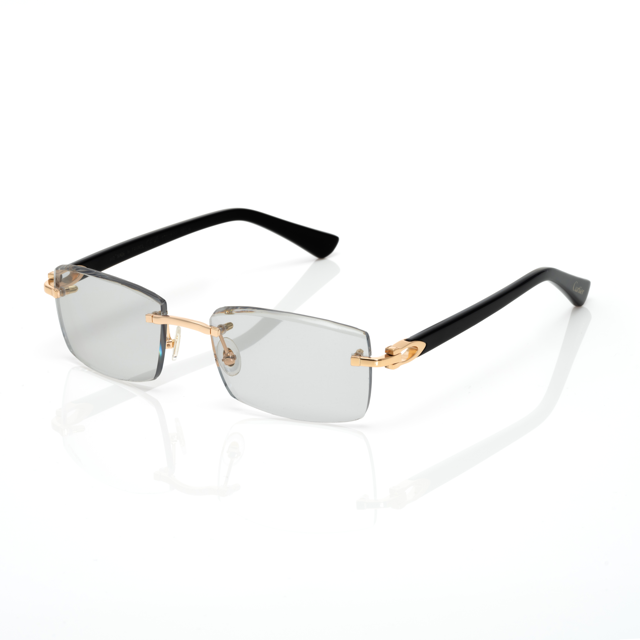 Lunettes Rectangle Sans Cerclage — Doré & Branches Blanches