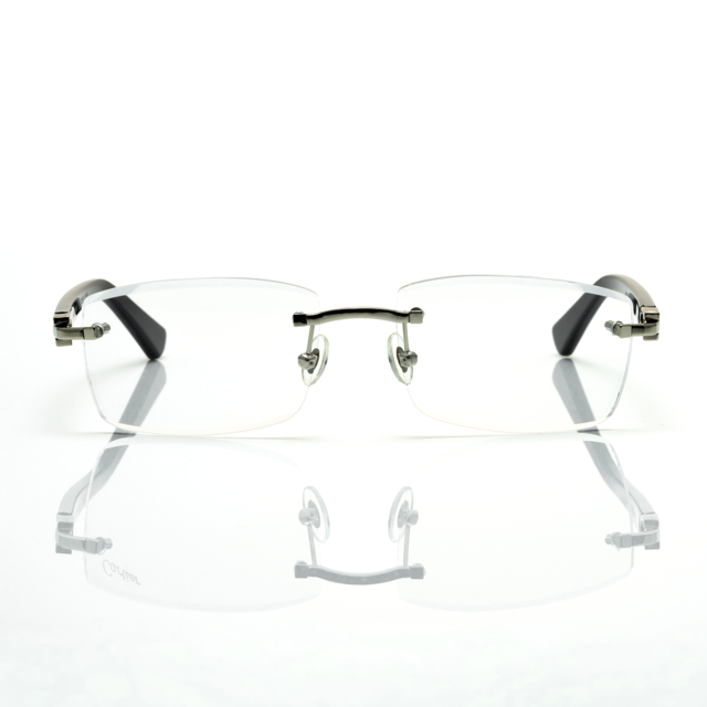Lunettes Rectangle Sans Cerclage — Doré & Branches Blanches