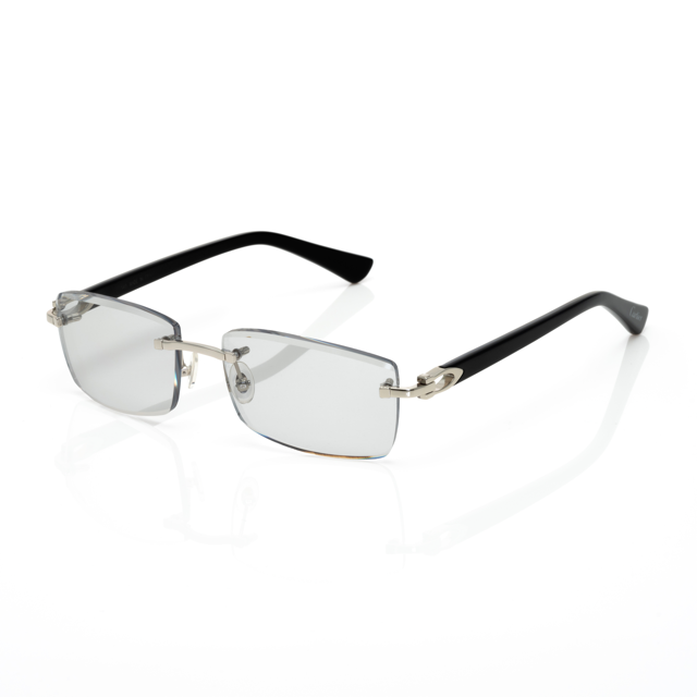 Lunettes Rectangle Sans Cerclage — Doré & Branches Blanches