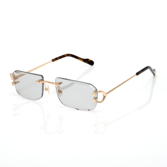 Lunettes Rectangle Sans Cerclage — Doré & Branches Écaille