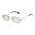 Lunettes Rectangle Sans Cerclage — Doré & Branches Écaille