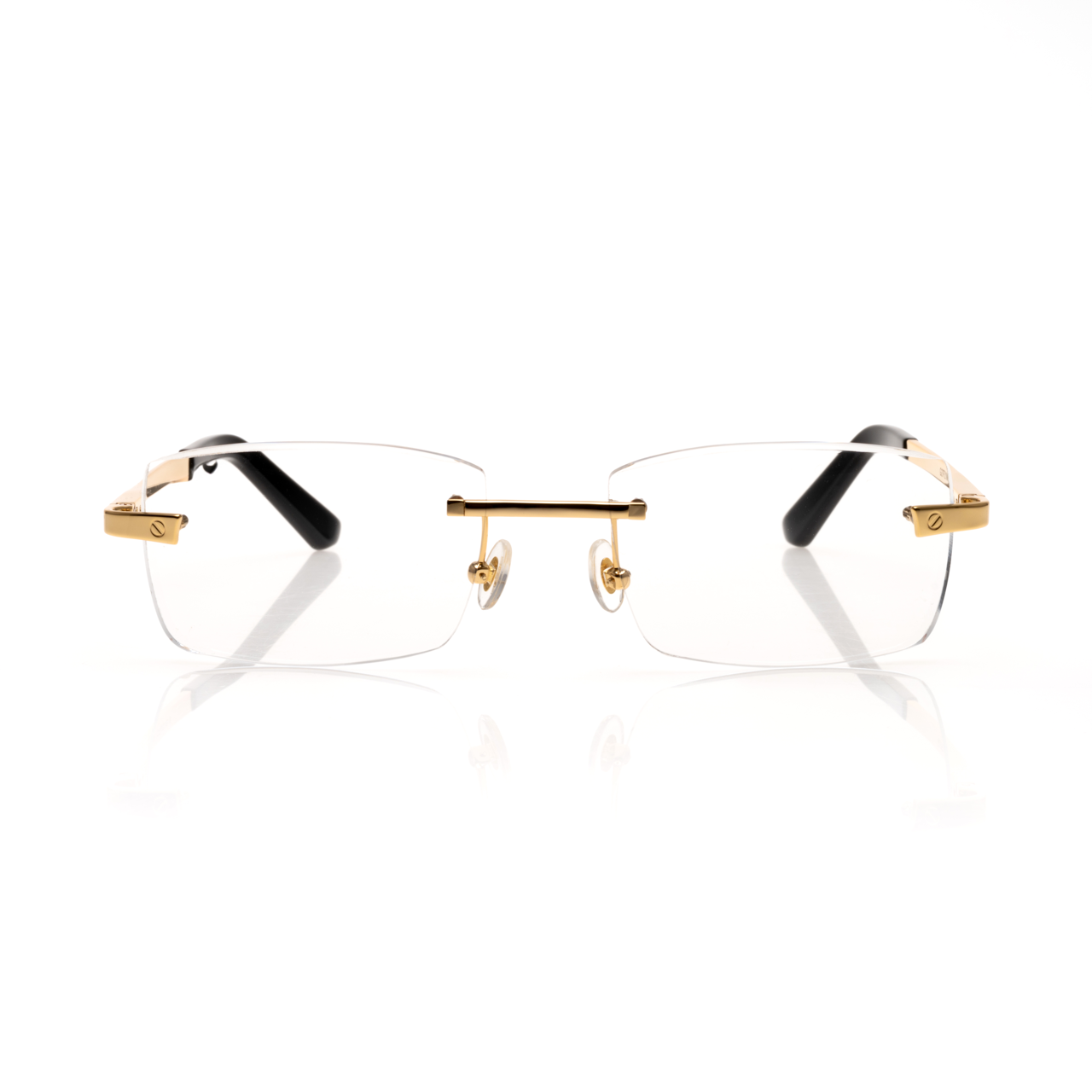 Lunettes Rectangle Sans Cerclage — Doré Cristal Pur