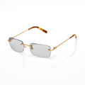 Lunettes Rectangle Sans Cerclage — Doré & Écaille