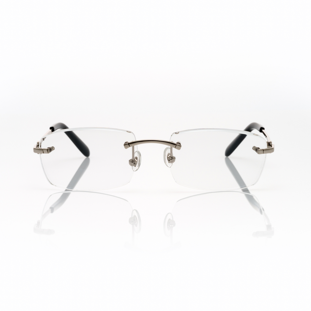 Lunettes Rectangle Sans Cerclage — Doré & Écaille