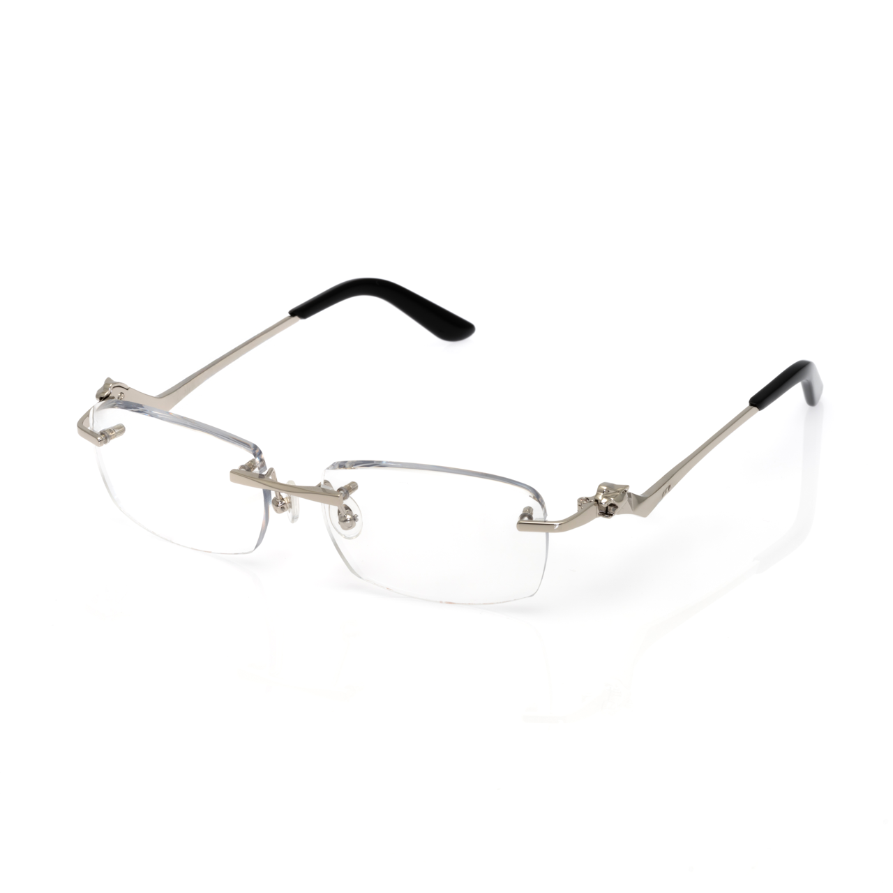 Lunettes Rectangle Sans Cerclage — Métal Argenté