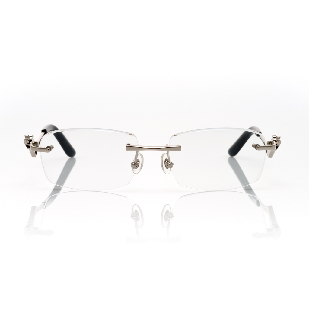 Lunettes Rectangle Sans Cerclage — Métal Argenté