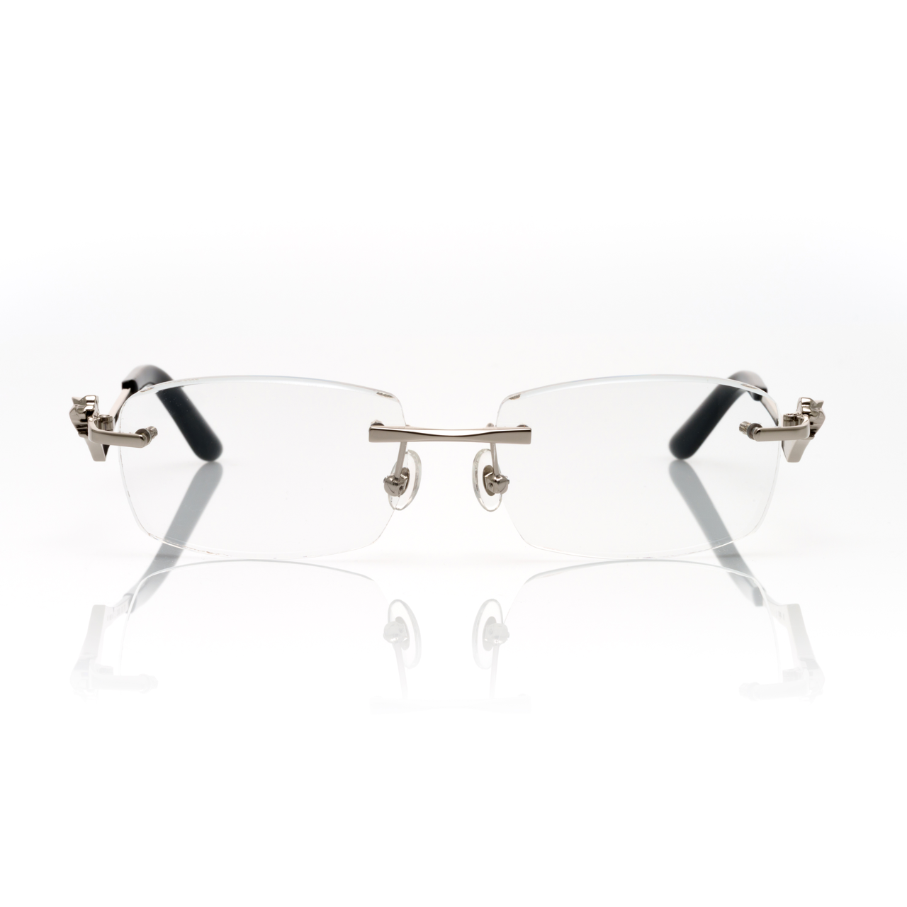 Lunettes Rectangle Sans Cerclage — Métal Argenté