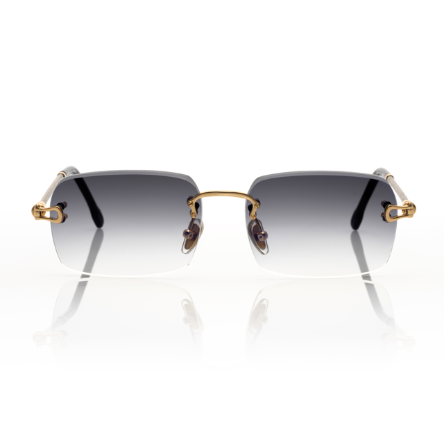 Lunettes Rectangle Sans Cerclage — Métal Doré & Verres Dégradés