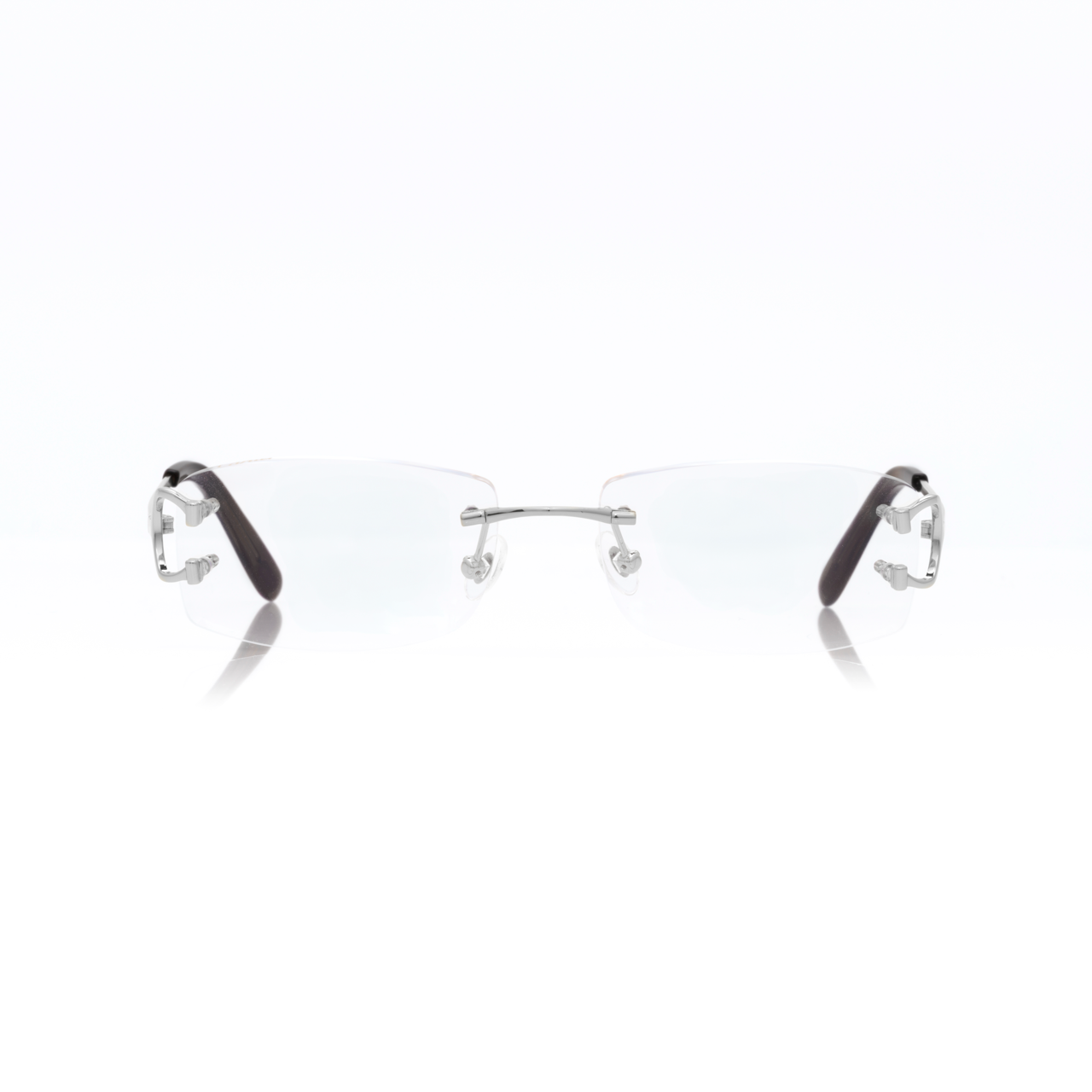 Lunettes Rectangle Sans Cerclage — Métal Doré & Verres Transparents