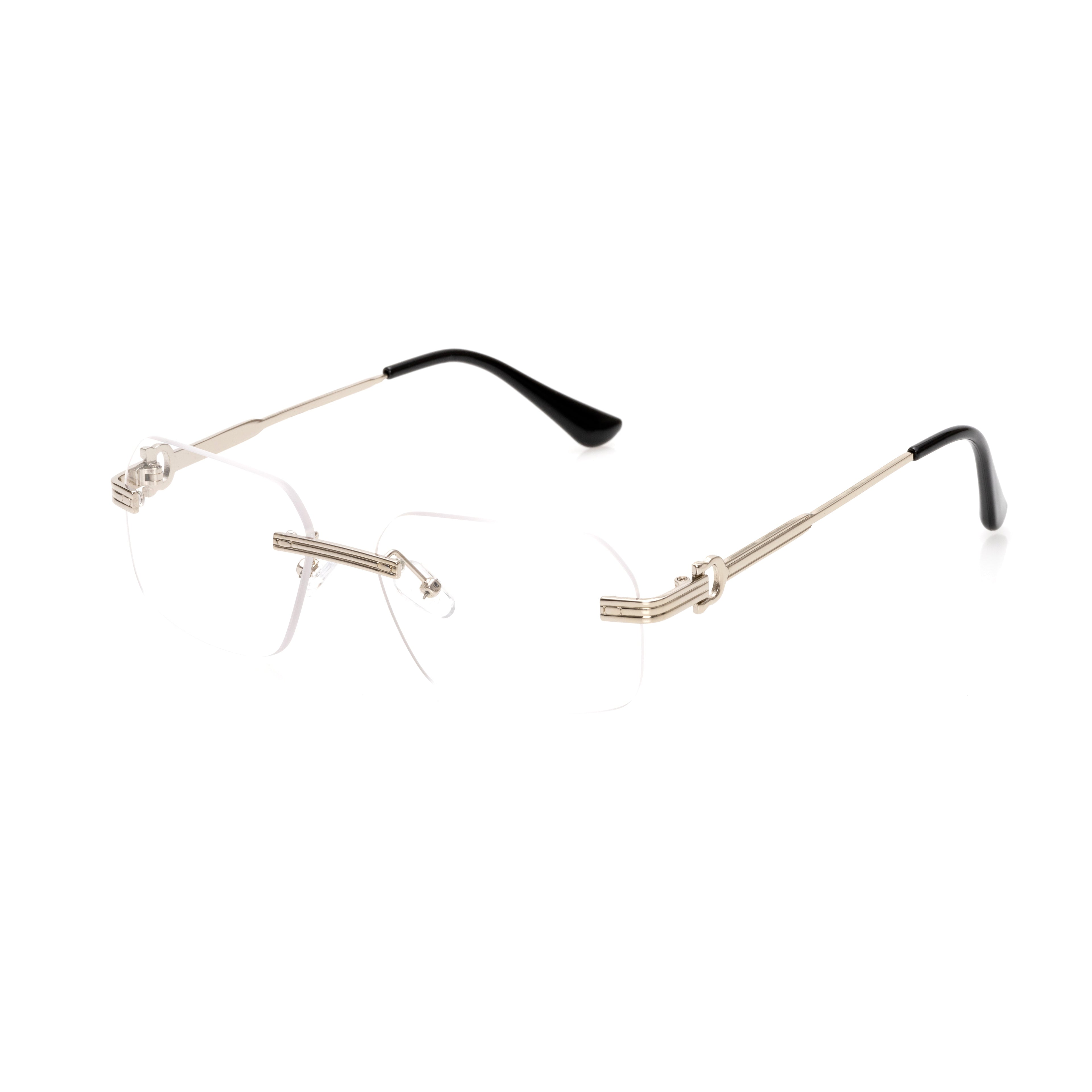 Lunettes Rond — Métal Doré Sans Cerclage