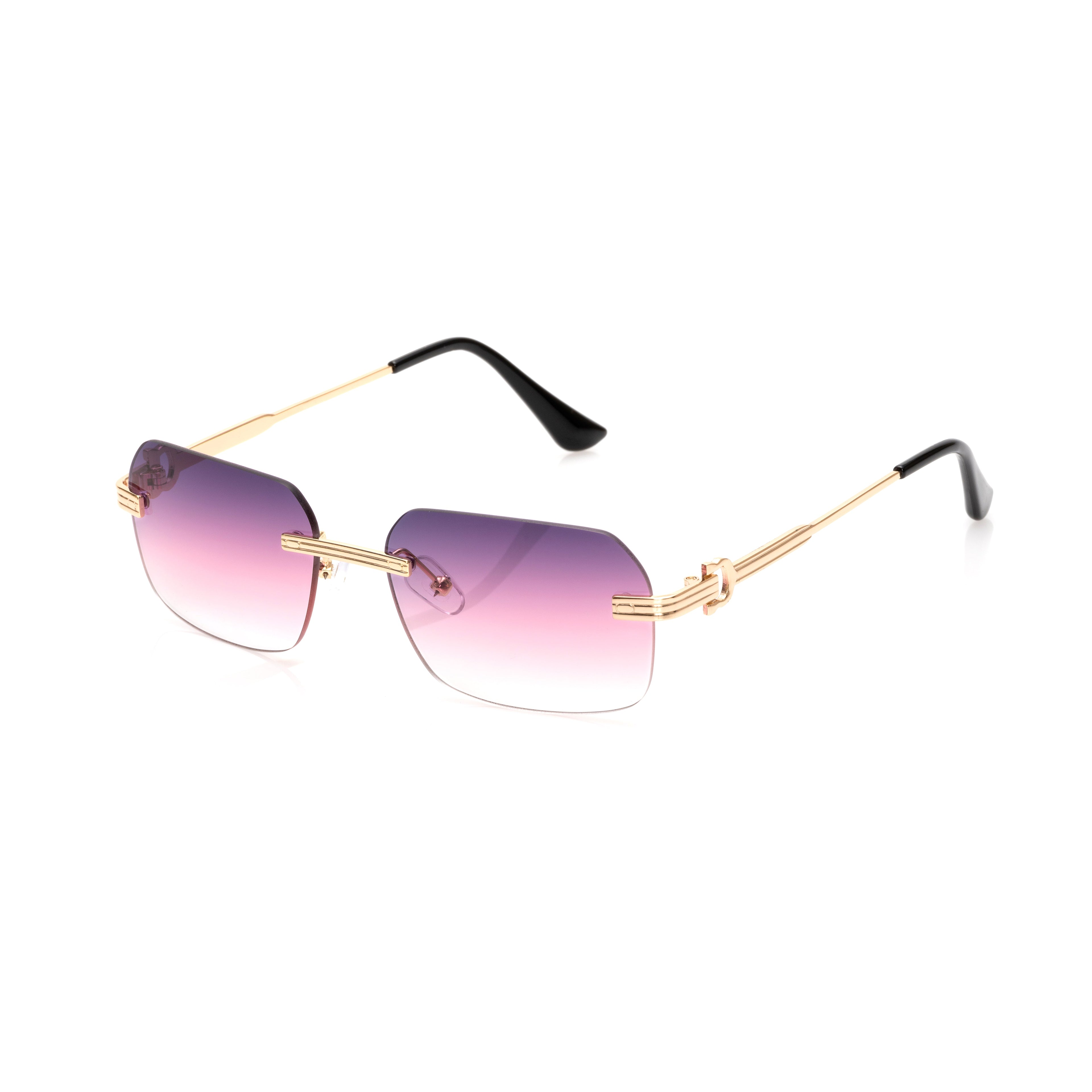 Lunettes Rond — Métal Doré Sans Cerclage