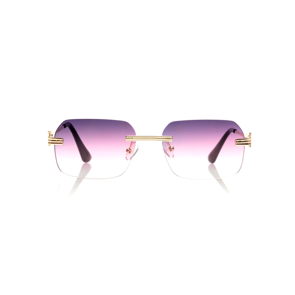 Lunettes Rond — Métal Doré Sans Cerclage