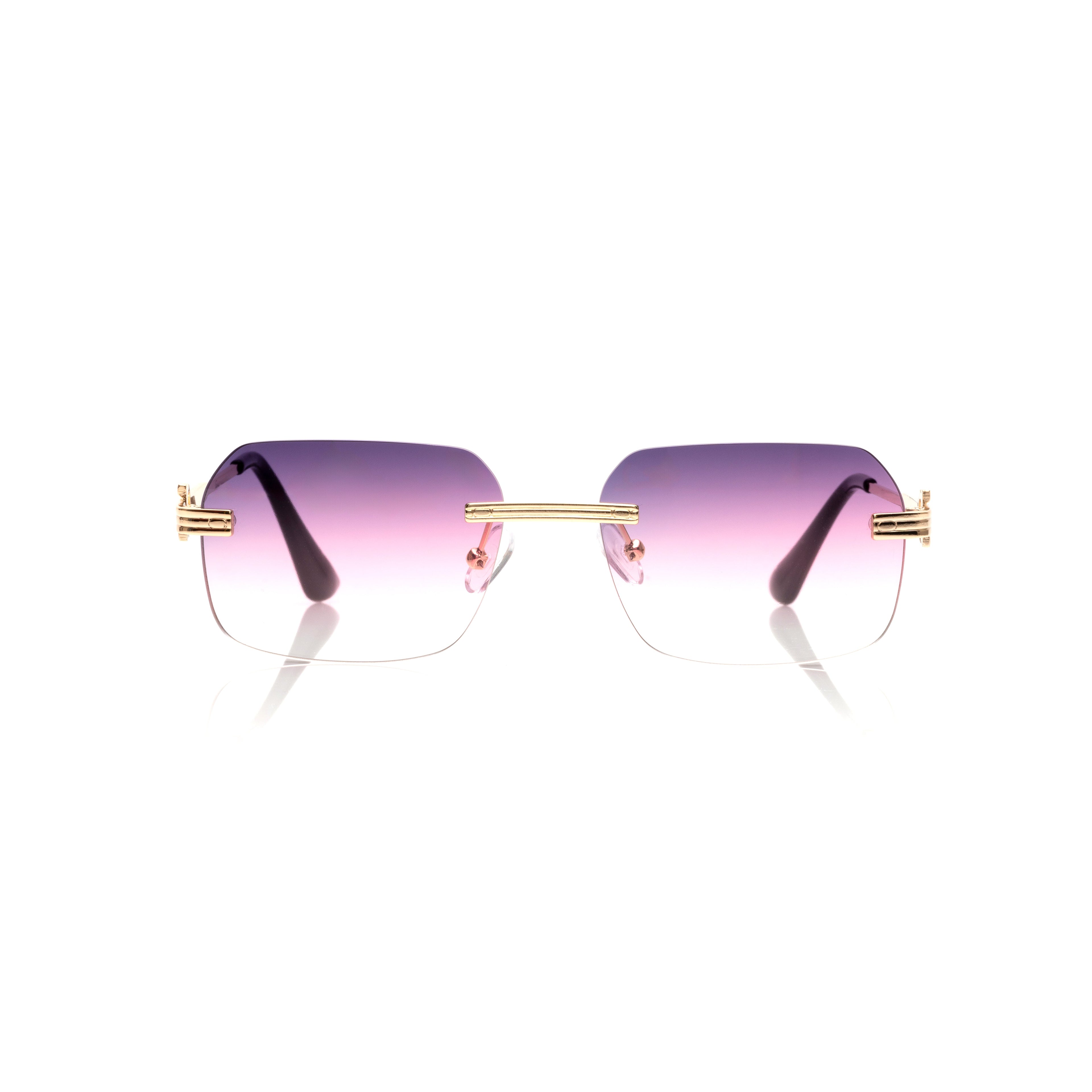 Lunettes Rond — Métal Doré Sans Cerclage