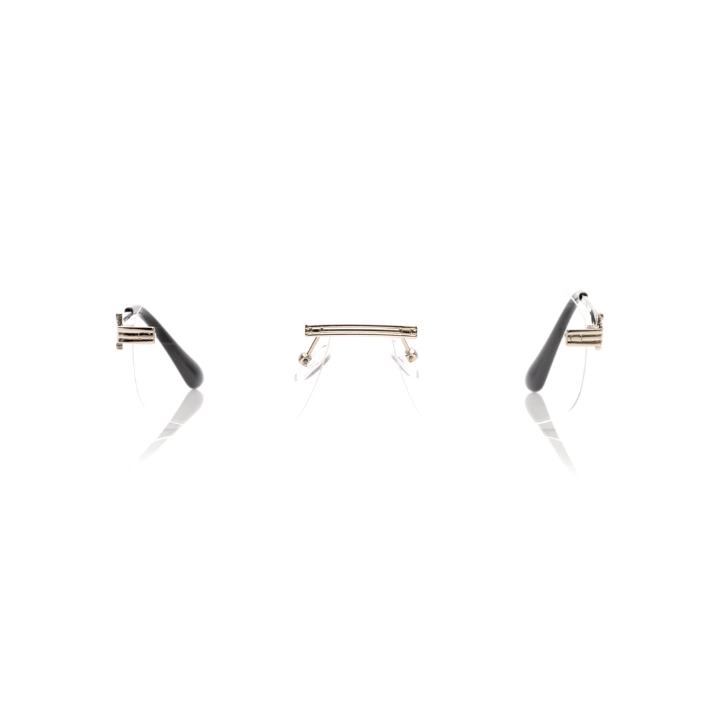 Lunettes Rond — Métal Doré Sans Cerclage