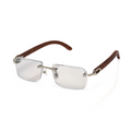Lunettes Sans Cerclage — Argent & Bois Acajou