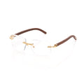 Lunettes Sans Cerclage — Bois Acajou & Doré