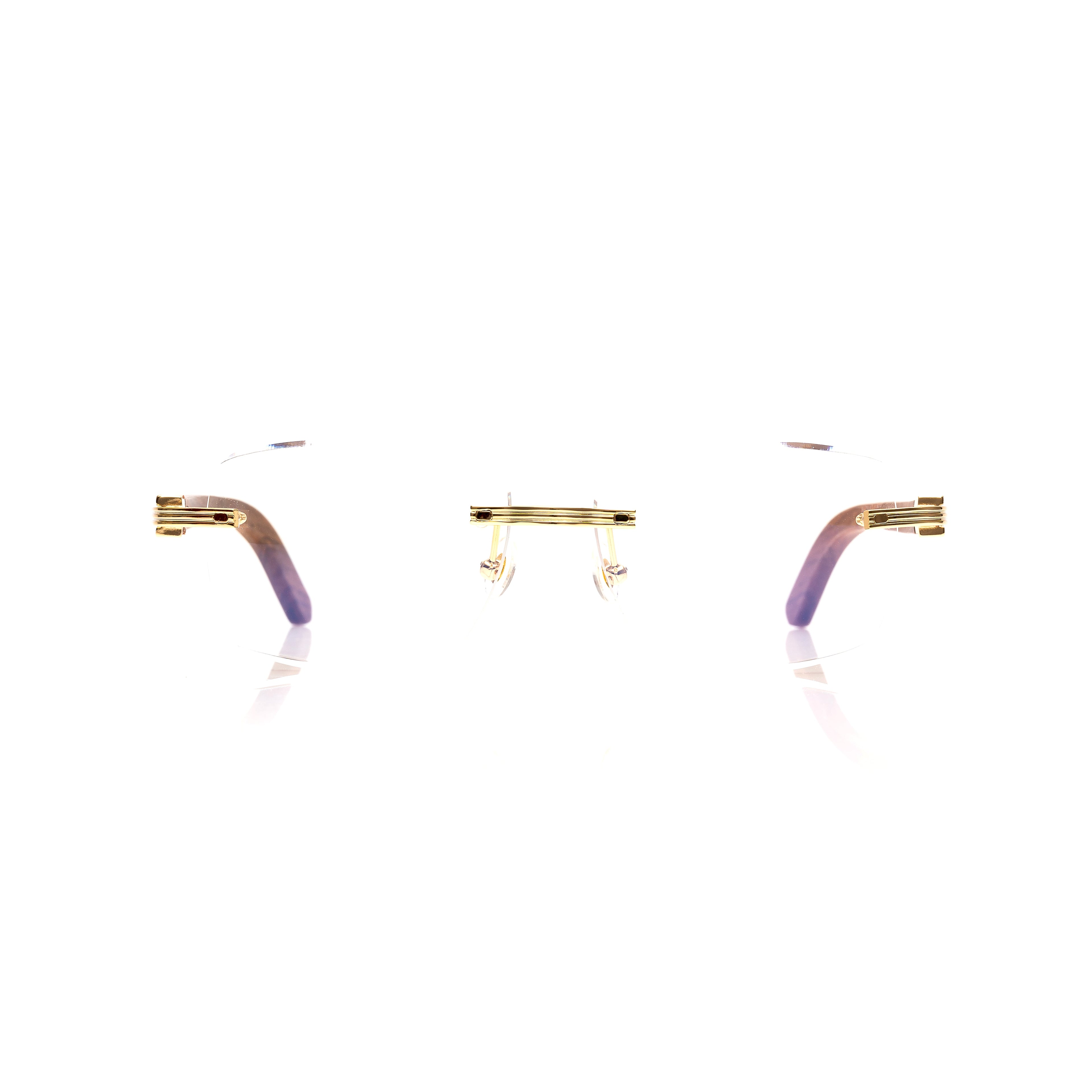 Lunettes Sans Cerclage — Bois Acajou & Doré