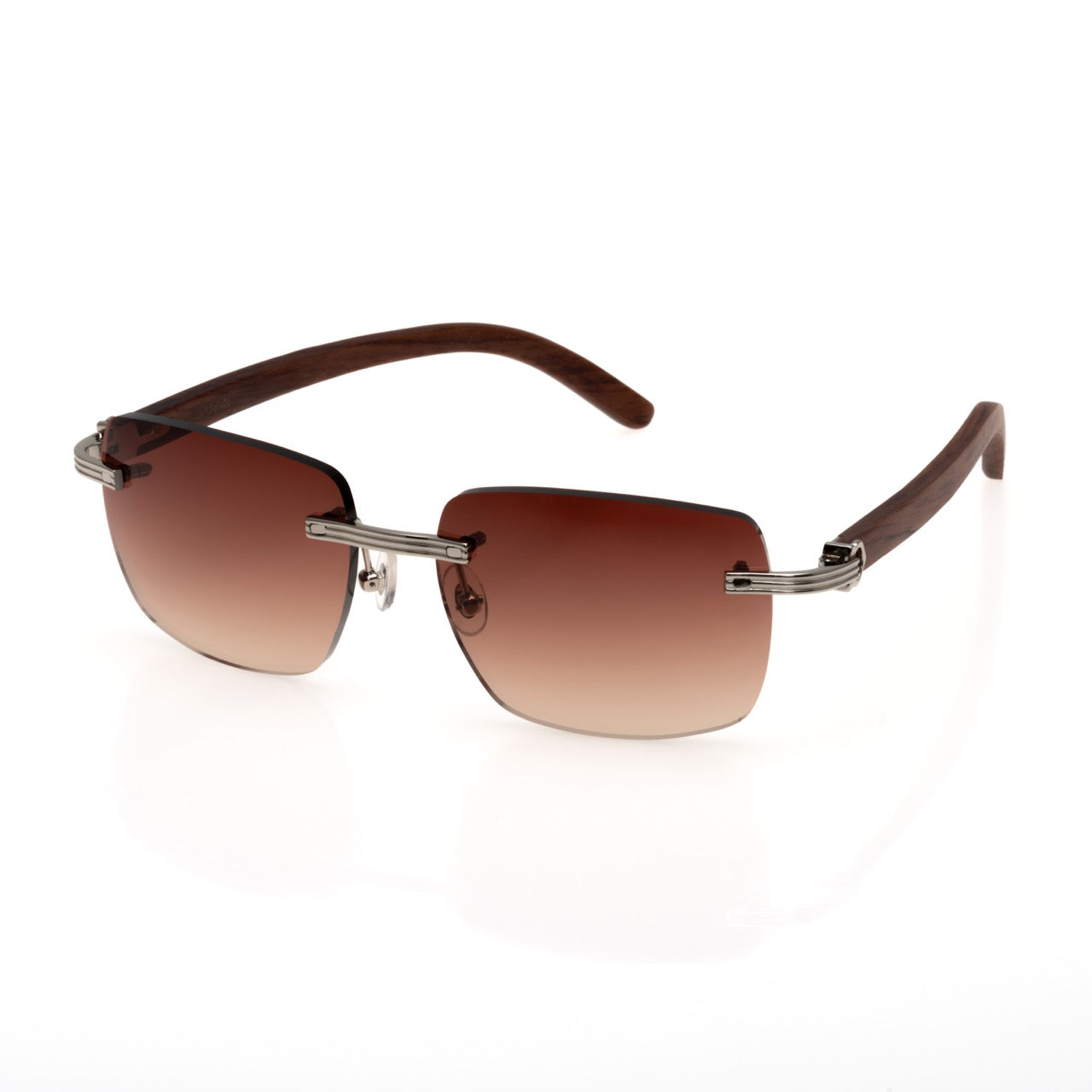 Lunettes Sans Cerclage — Bois Acajou & Doré